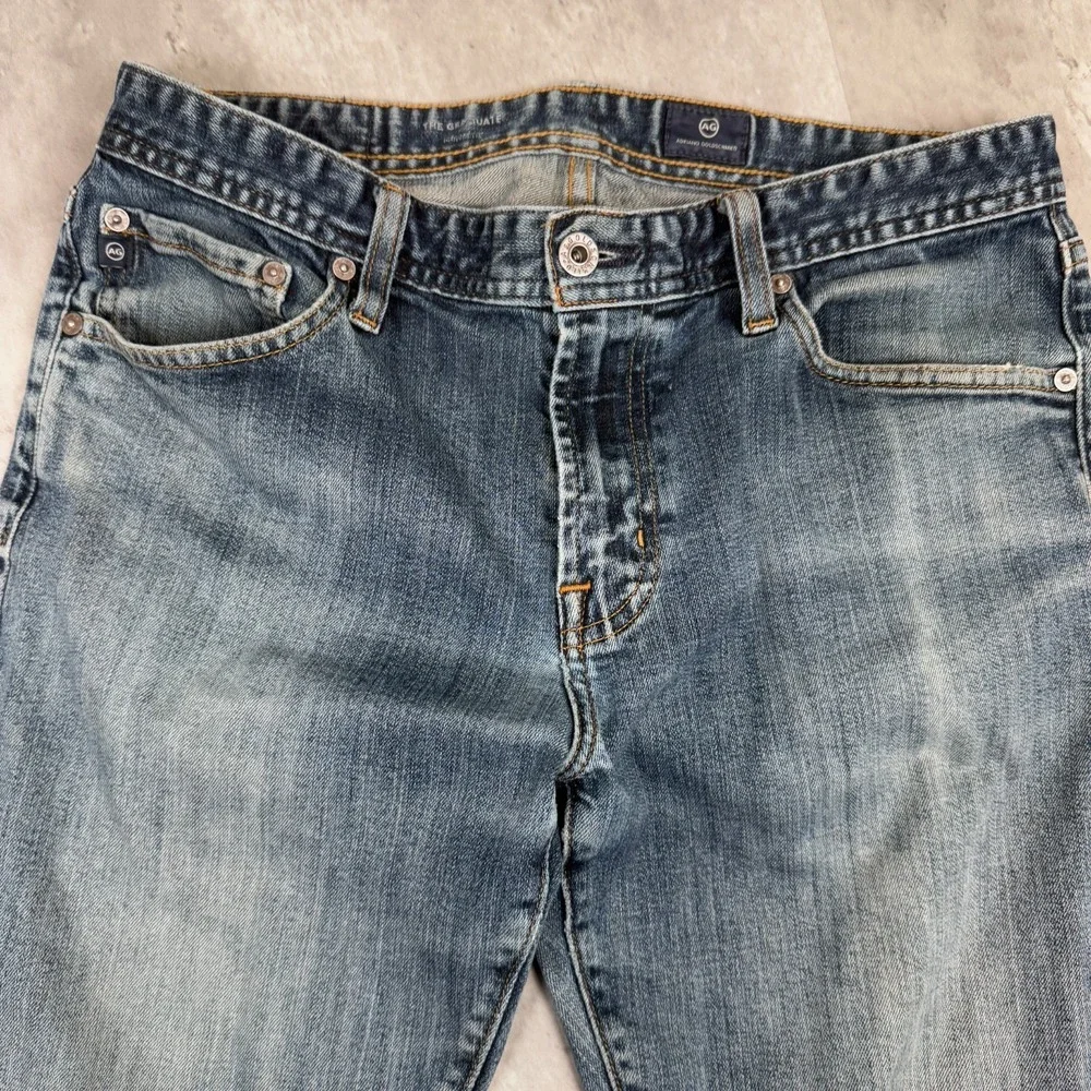 AG Adriano Goldschmied The‎ Graduate Tailored Leg Jeans Mens 33x32 Distressed